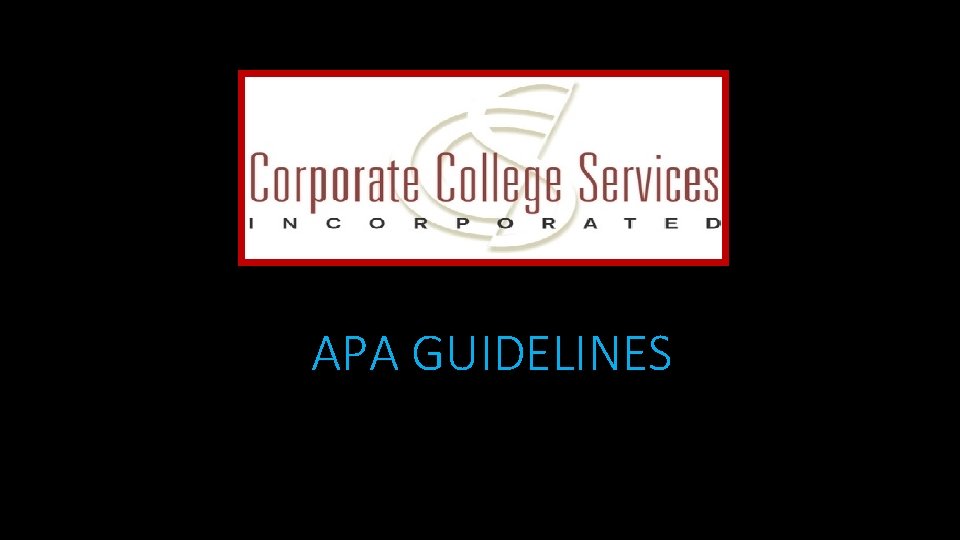 APA GUIDELINES 