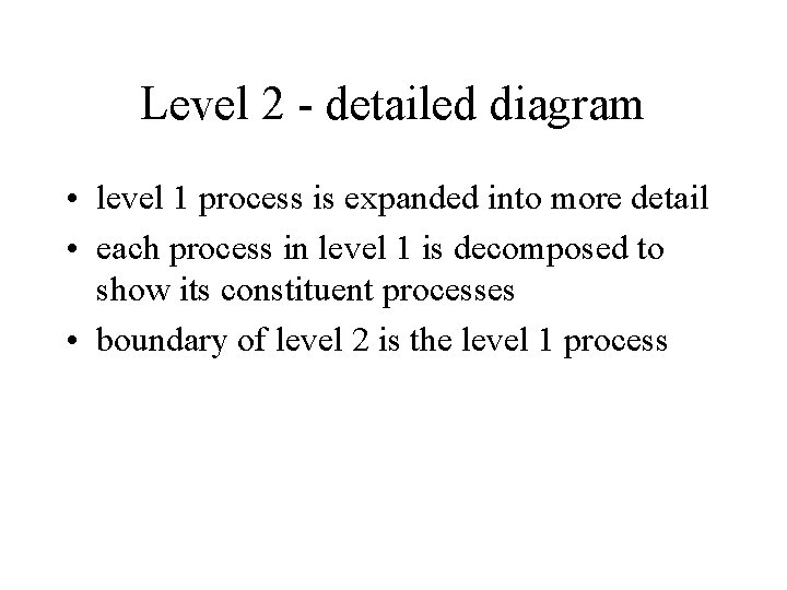 Level 2 - detailed diagram • level 1 process is expanded into more detail