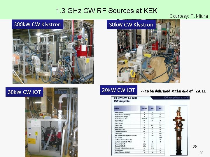 1. 3 GHz CW RF Sources at KEK 300 k. W CW Klystron 30