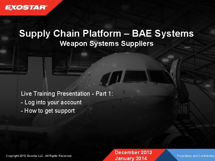 Supply Chain Platform – BAE Systems Weapon Systems Suppliers Live Training Presentation - Part
