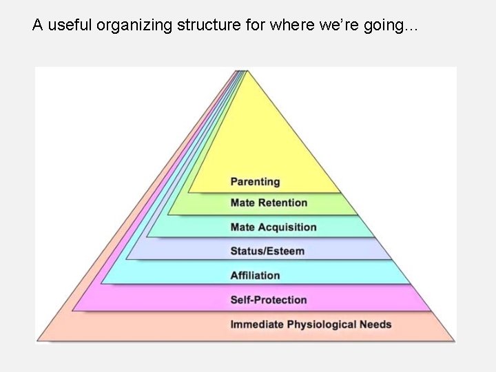 A useful organizing structure for where we’re going… 