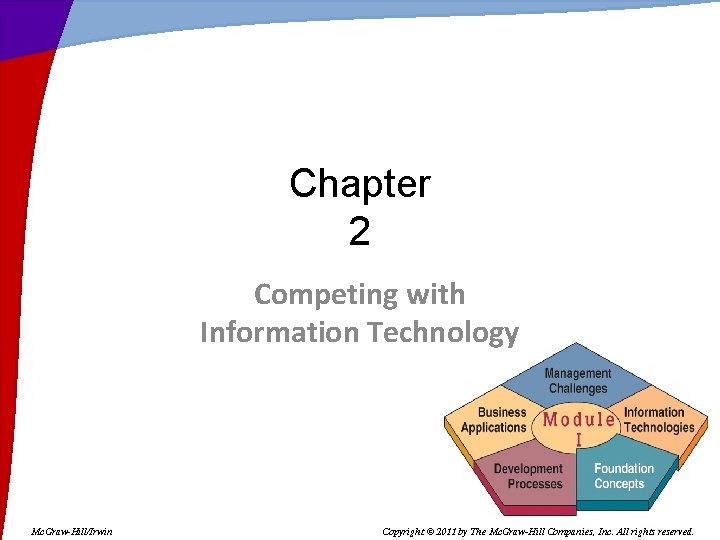 Chapter 2 Competing with Information Technology Mc. Graw-Hill/Irwin Copyright © 2011 by The Mc.