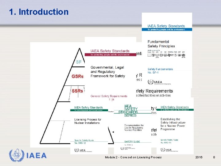 1. Introduction IAEA Module 2 - Core set on Licensing Process 2016 8 