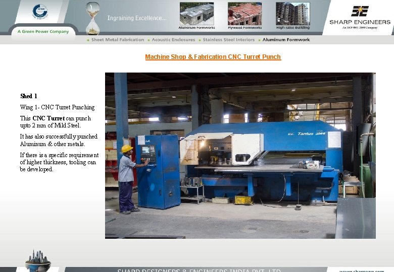 Machine Shop & Fabrication CNC Turret Punch Shed 1 Wing 1 - CNC Turret