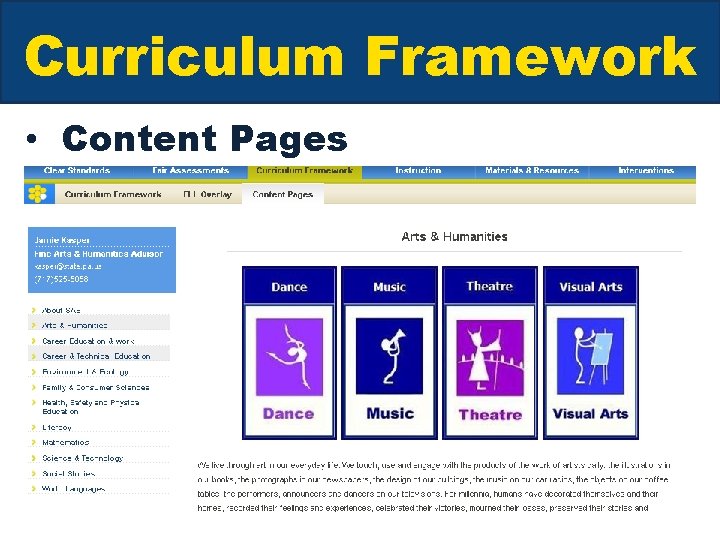 Curriculum Framework • Content Pages 