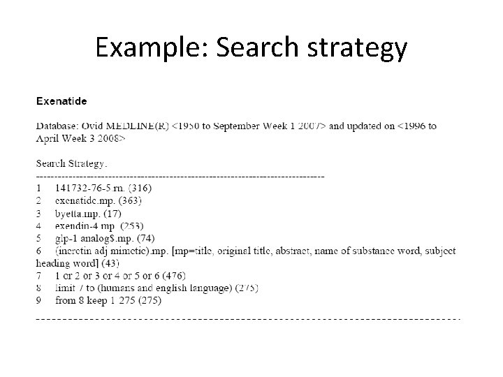 Example: Search strategy 