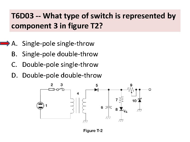 T 6 D 03 -- What type of switch is represented by component 3