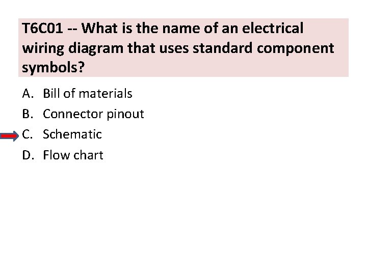 T 6 C 01 -- What is the name of an electrical wiring diagram