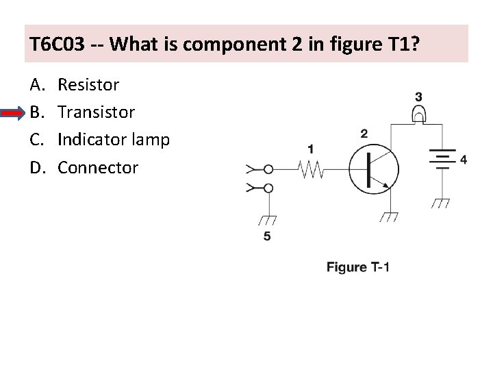 T 6 C 03 -- What is component 2 in figure T 1? A.