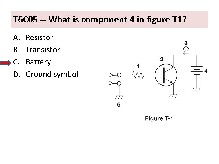 T 6 C 05 -- What is component 4 in figure T 1? A.