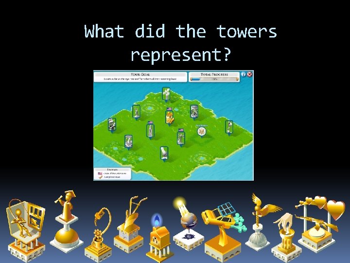 What did the towers represent? 