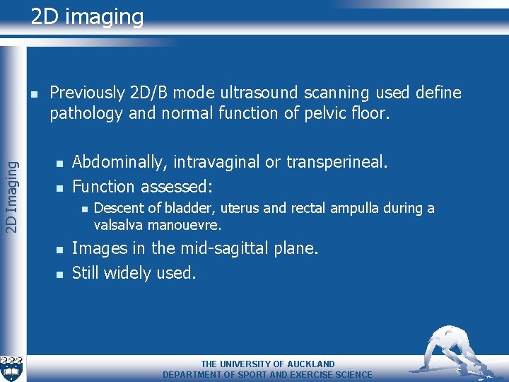 2 D imaging 2 D Imaging n Previously 2 D/B mode ultrasound scanning used