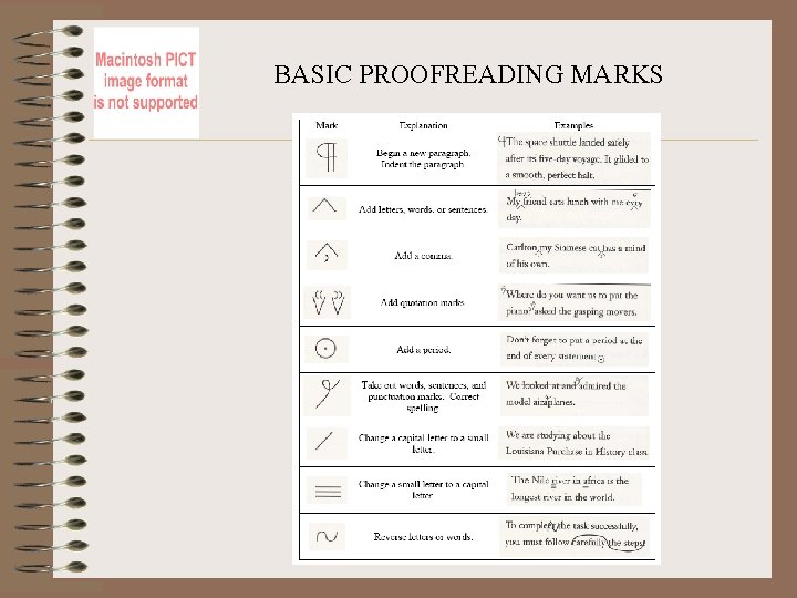 BASIC PROOFREADING MARKS 