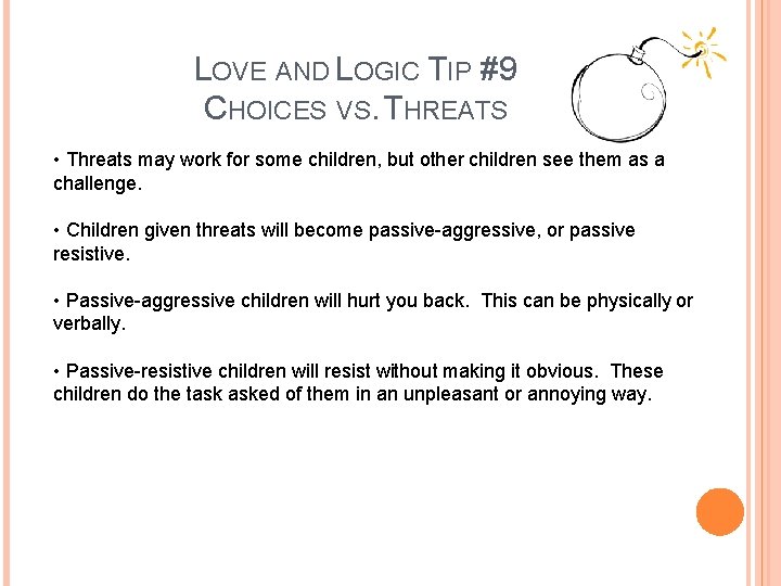 LOVE AND LOGIC IN THE EARLY CHILDHOOD CLASSROOM