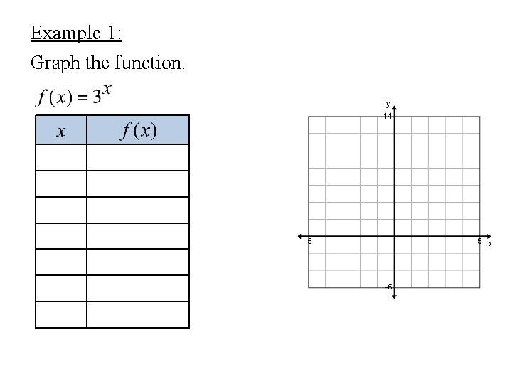 Example 1: Graph the function. 