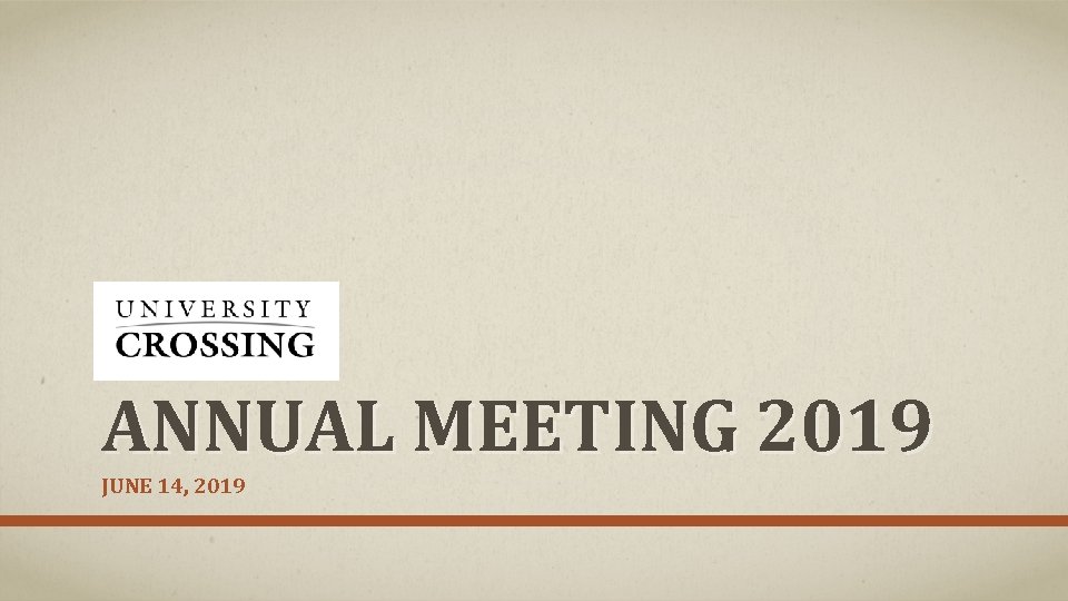 ANNUAL MEETING 2019 JUNE 14, 2019 