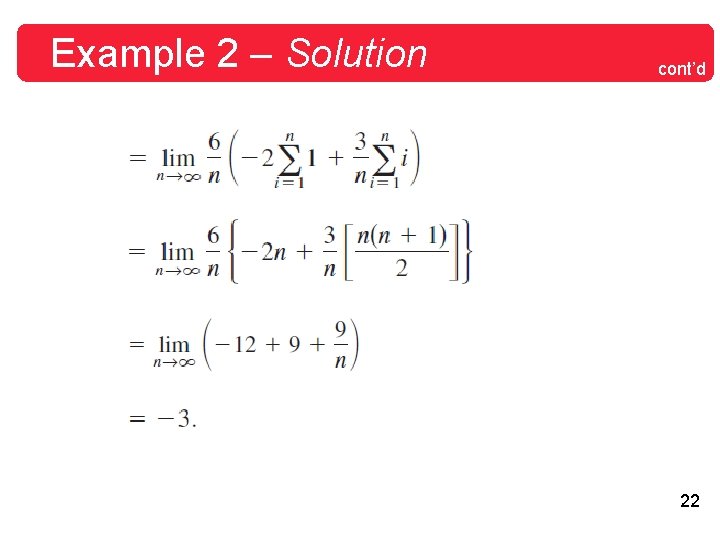 Example 2 – Solution cont’d 22 