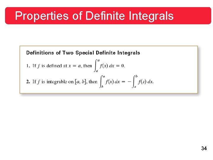Properties of Definite Integrals 34 