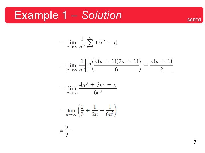 Example 1 – Solution cont’d 7 