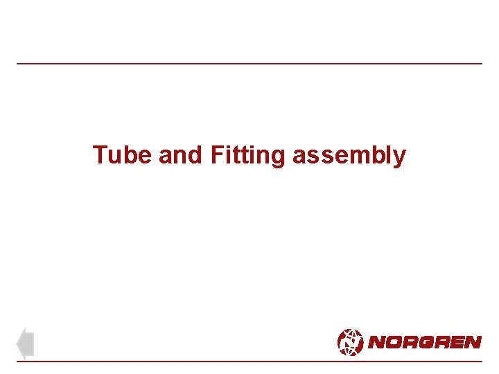 Tube and Fitting assembly 