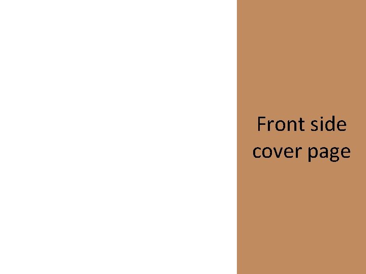 Front side cover page 