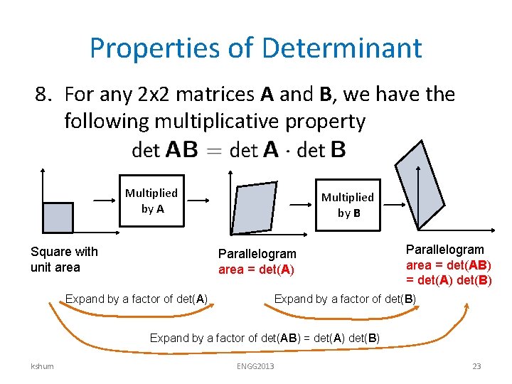 Properties of Determinant 8. For any 2 x 2 matrices A and B, we