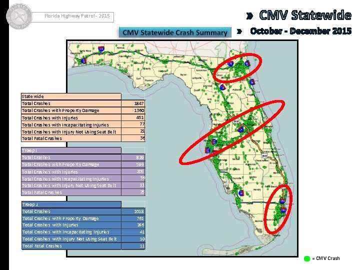 Florida Highway Patrol - 2015 Statewide Total Crashes with Property Damage Total Crashes with