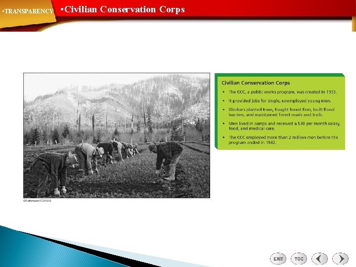  • TRANSPARENCY • Civilian Conservation Corps 