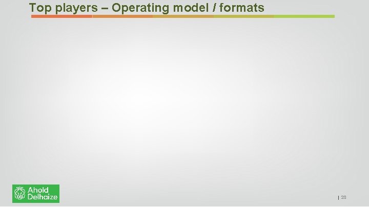 Top players – Operating model / formats 07/10/2020 | 20 