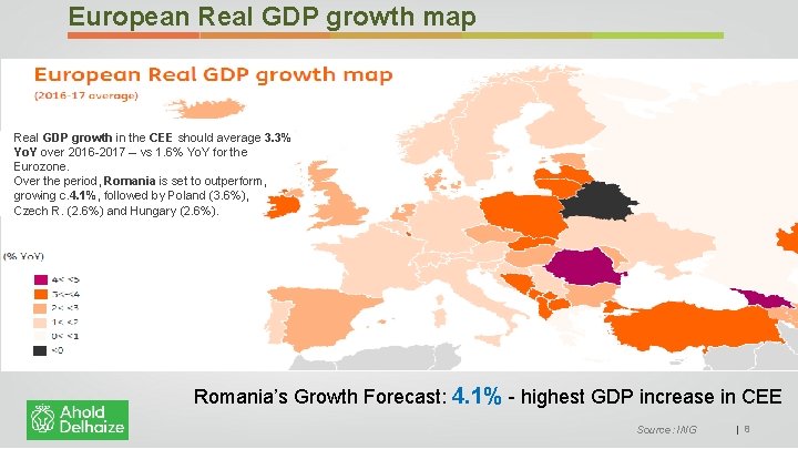 European Real GDP growth map Real GDP growth in the CEE should average 3.