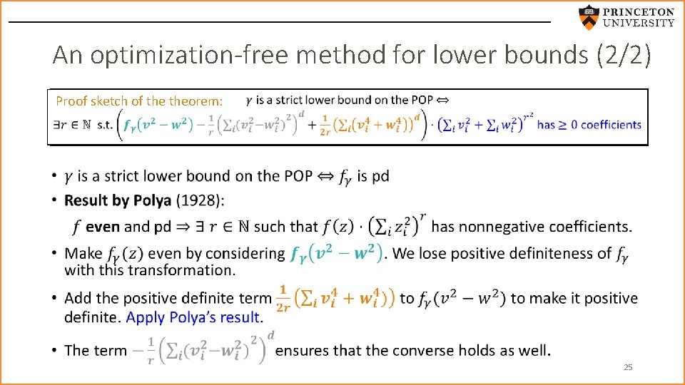 An optimization-free method for lower bounds (2/2) Proof sketch of theorem: • 25 