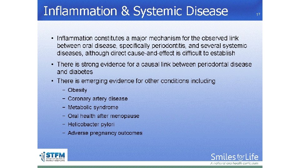 Inflammation & Systemic Disease 17 