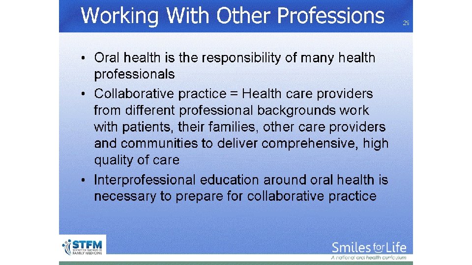 Working With Other Professions 29 