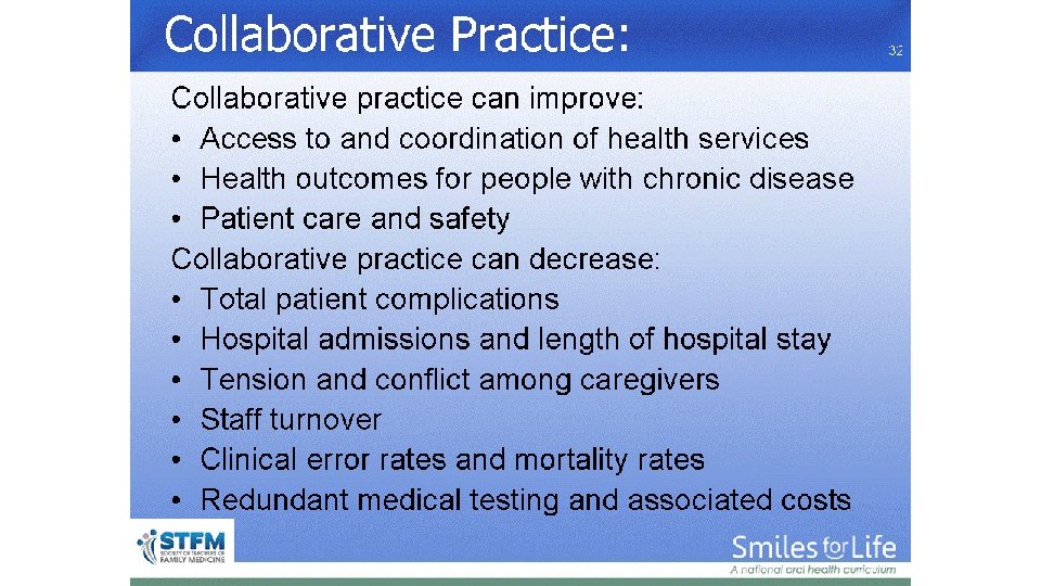 Collaborative Practice: 32 