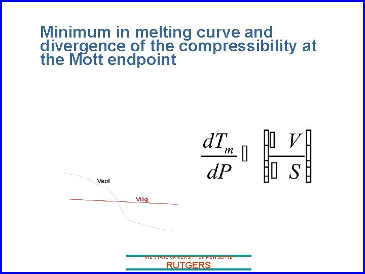 Minimum in melting curve and divergence of the compressibility at the Mott endpoint THE