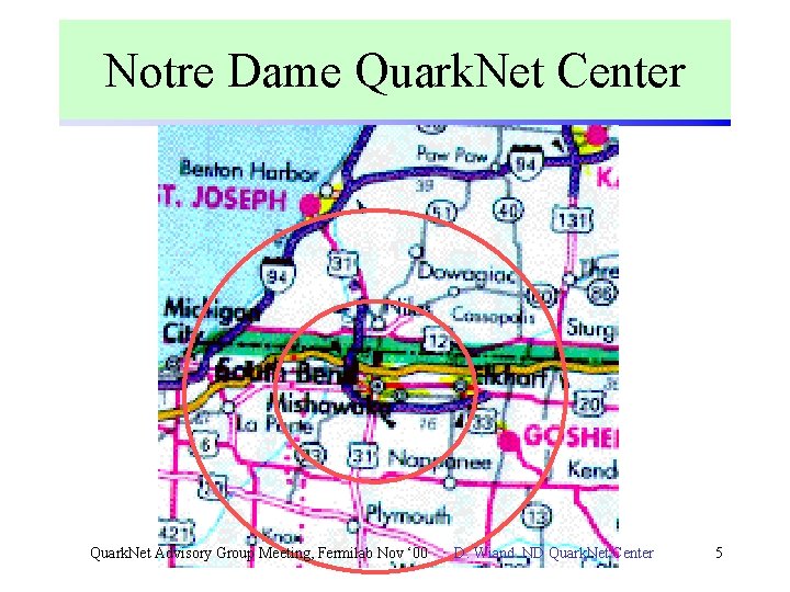 Notre Dame Quark. Net Center Quark. Net Advisory Group Meeting, Fermilab Nov ‘ 00