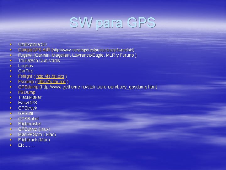 SW para GPS § § § § § Ozi. Explorer 3 D Compe. GPS