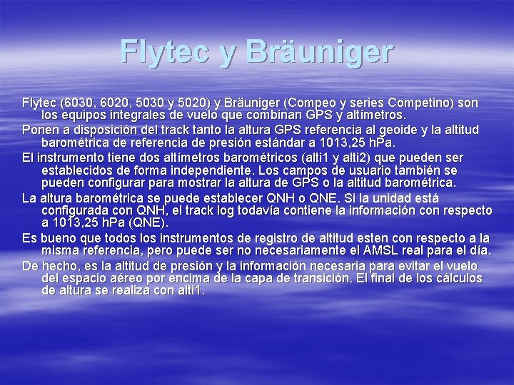 Flytec y Bräuniger Flytec (6030, 6020, 5030 y 5020) y Bräuniger (Compeo y series