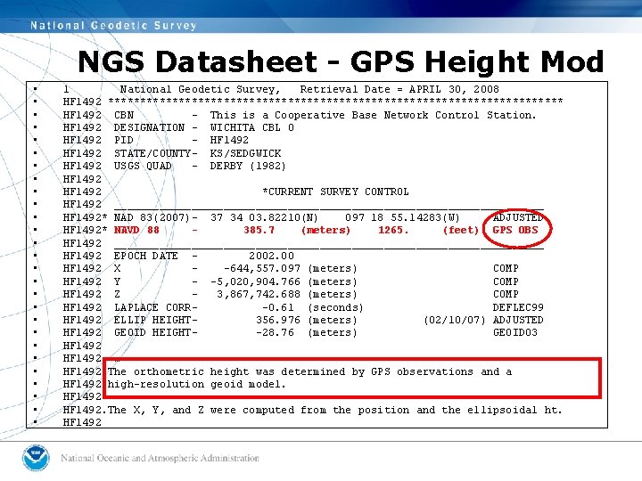 NGS Datasheet - GPS Height Mod • • • • • • • 1 NGS Datasheet - GPS Height Mod • • • • • • • 1