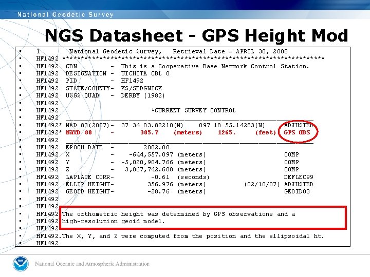 NGS Datasheet - GPS Height Mod • • • • • • • 1