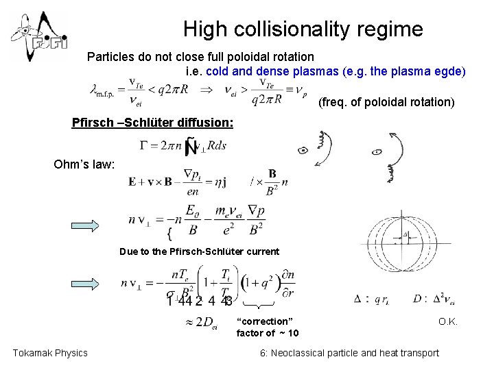 High collisionality regime Particles do not close full poloidal rotation i. e. cold and