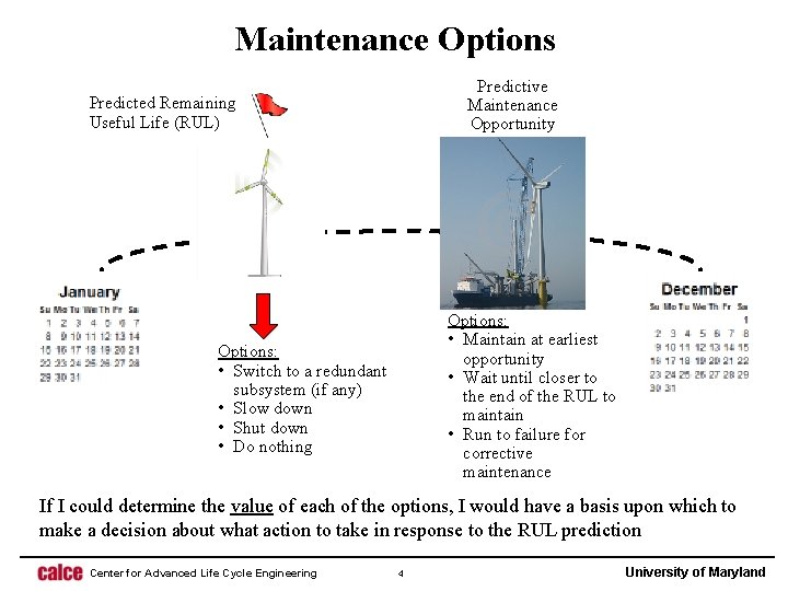 Maintenance Options Predictive Maintenance Opportunity Predicted Remaining Useful Life (RUL) Options: • Maintain at