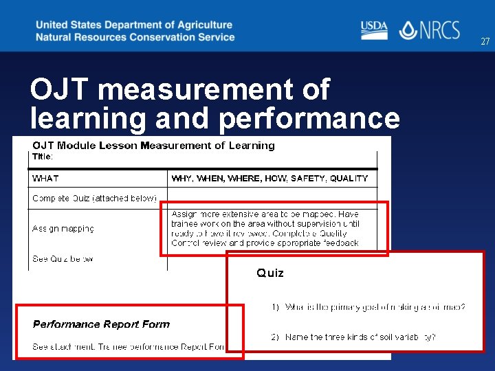 27 OJT measurement of learning and performance 