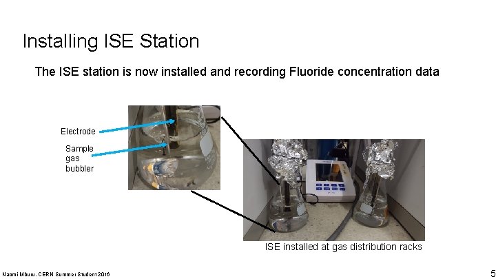 Installing ISE Station The ISE station is now installed and recording Fluoride concentration data