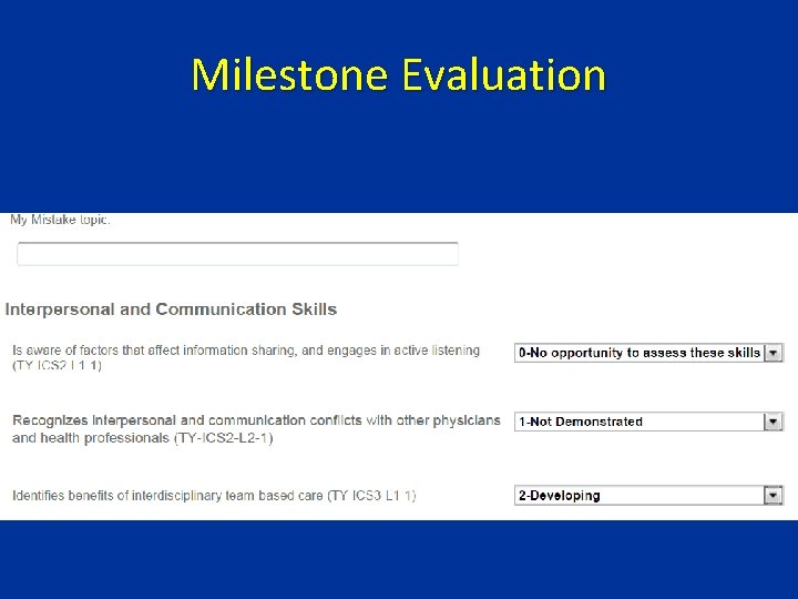 Milestone Evaluation 