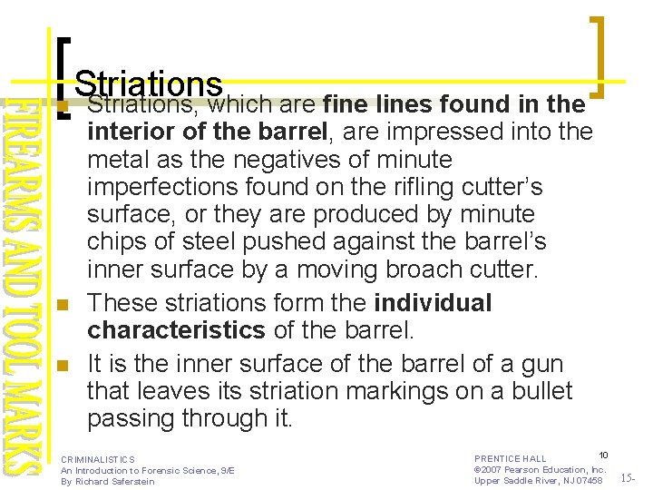 Striations n Striations, which are fine lines found in the n n interior of