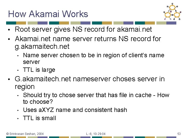 How Akamai Works Root server gives NS record for akamai. net • Akamai. net