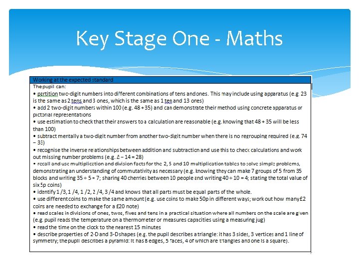 Key Stage One - Maths 