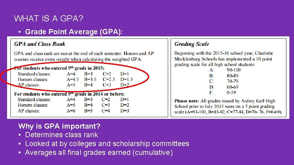 WHAT IS A GPA? • Grade Point Average (GPA): Why is GPA important? •