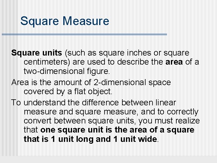 Part 3 Module 6 Units of Measure in